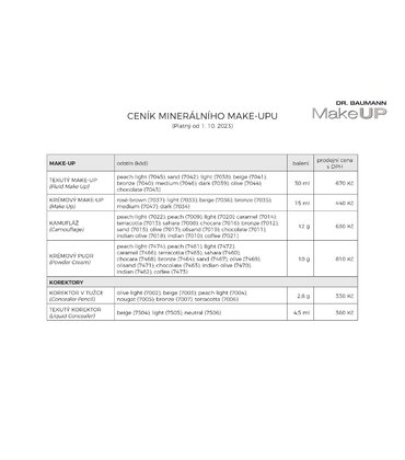 CENNÍK MakeUP