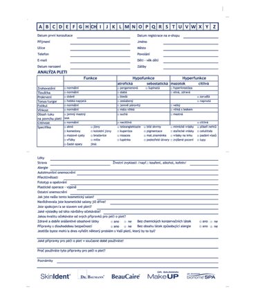 ANALÝZA PLETI - KARTOTEČNÝ LIST