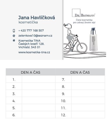 VIZITKA/NAVŠTÍVENKA DR. BAUMANN
